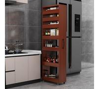 Portaspezie da cucina a 7 livelli, in legno su entrambi i lati, con ruote, mobile stretto per piccoli spazi, soluzione versatile per dispensa