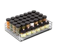 Portaspezie estraibile organizer per armadio - Heavy Duty Chrome Slide Out Spice Rack 12 3/8 "Wx 10-3/8" D x 2-1/8 H per armadi da cucina superiore e dispensa, per spezie, salse, cibo in scatola