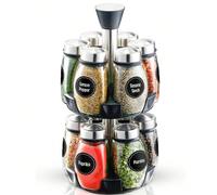 Portaspezie girevole - Organizer da bancone in controtendenza per erbe e spezie con 6 e 12 barattoli in vetro (spezie ed etichette non incluse) 6 vasetti,12 vasettiABS