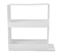 Portaspezie scorrevole, organizzatore verticale di spezie a 2 livelli girevole con base antiscivolo, design a estrazione laterale per lo storage nella dispensa e negli armadietti d