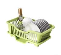 Portaspugna in acciaio inox antiruggine con ciotola di scarico e ripiano orizzontale per sapone per posizionamento sul bancone (grande verde)