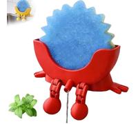 Portaspugna stampato in 3D for Scrub Daddy, simpatico portaspugna da appendere con drenaggio, mantiene la spugna asciutta e sorridente, organizer for riporre le spugne(Red)