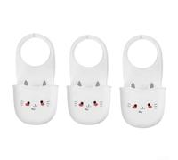 Portaspugne Lavello Cucina Appendibile in Plastica Bianca per Spugne e Stracci con Sgocciolatore Efficiente Risparmio Spazio Organizzatore Verticale(3pcs)