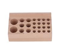 Portastrumenti per lavorazione del cuoio con 24 fori, supporto in legno per punzoni realizzato in faggio ad alta resistenza, scaffale per strumenti di lavorazione del cuoio: