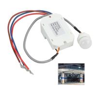 Portata 6M 120° Interruttore Sensore Infrarosso, Mini Rilevatore di Movimento Regolabile per Interni, 220-240V, Regolazione del Tempo di Ritardo e Della Sensibilità alla Luce