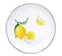Portata Amalfi Limoni Rotondo Bianco Giallo D.26cm di Porcellana EASY LIFE