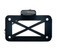 Portatarga 1 Set di Luce Targa a LED per Montaggio Laterale su Moto, Supporto Universale per Moto con Lampada Posteriore Portatarga Pieghevole