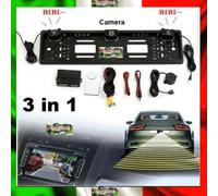 Portatarga 2 in 1 Telecamera 4 LED , 2 Sensori Parcheggio Auto Retromarcia