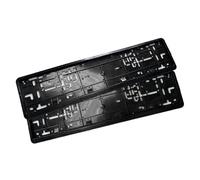 Portatarga 2 pezzi Telaio per targa in stile carbonio nero Accessorio per auto Supporto impermeabile con targa di montaggio(Black)