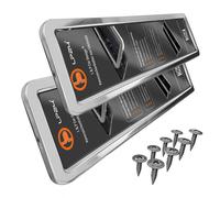 Portatarga Acciaio Inox Lucidato Cromo Riconoscimento Supporto 2 Pz