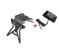 PORTATARGA AEREO- X EVO REGOLABILE NERO LAMPA MOTO PORTA TARGA + LUCE LED