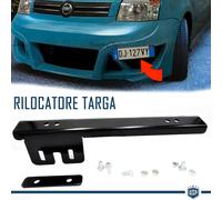 PORTATARGA Anteriore a Scomparsa per Fiat Kit RILOCATORE Laterale ACCIAIO Nero