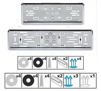Portatarga Anteriore e Posteriore in ABS Cromato Completi di Viti Auto dal 1999