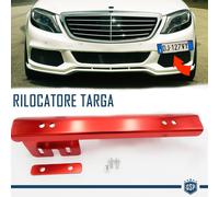 PORTATARGA Anteriore per Mercedes RILOCATORE Laterale a Scomparsa METALLO Rosso