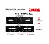 Portatarga Anteriore Posteriore in Acciaio Nero Universale Auto con Kit Viti
