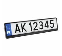 Portatarga Anteriore/Posteriore per Targhe Polacche 53x13,5 cm - Supporto Targa Auto Universale - Cornice Portatarga Resistente - Montaggio Facile - Colore Nero