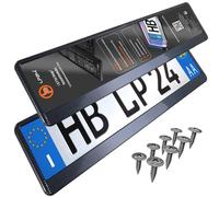 Portatarga Auto - Supporto Targa - [semplice, durevole e sicuro] - 8 viti - 520x110 mm - Carbonio effetto - Porta Targa - adatto a qualsiasi auto - per targhe italiane omologate - Fissaggio per Targa