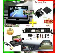 Portatarga con 2 Sensori , Telecamera , Monitor KIT Completo Parcheggio Auto