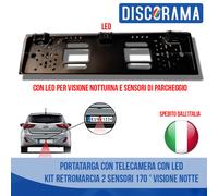 PORTATARGA CON TELECAMERA CON LED KIT RETROMARCIA 2 SENSORI 170 ° VISIONE NOTTE