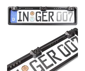 PORTATARGA CON TELECAMERA POSTERIORE 8 LED E SENSORI DI PARCHEGGIO 170° AUTO VIDEOCAMERA DVR