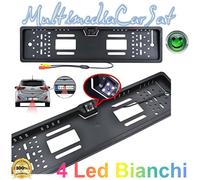 PORTATARGA CON TELECAMERA RETROMARCIA AUTO RETROCAMERA 170 ° 4 LED BIANCHI