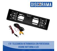 PORTATARGA CON TELECAMERA RETROMARCIA AUTO RETROCAMERA 4 LED 170 ° VISIONE NOTTE