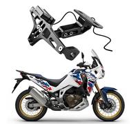 Portatarga Moto con Luci a LED per Africa Twin 1100 Adventure Sports DCT CRF1100L CRF Telaio Targa Staffa di Montaggio Targa Angolo Regolabile Alluminio Staffa Portatarga Moto,1