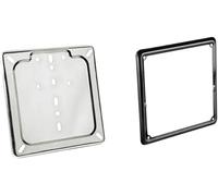 PORTATARGA MOTO CORNICE TARGA CROMATO NUOVO CODICE DELLA STRADA INOX CROMO+NERO