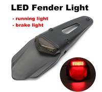 PORTATARGA MOTO ENDURO FANALE STOP POSTERIORE LED MOTARD CROSS Nero UNIVERSALE