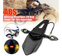 PORTATARGA MOTO ENDURO FANALE STOP POSTERIORE LED MOTARD CROSS Nero UNIVERSALE
