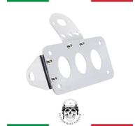 PORTATARGA MOTO STAFFA PORTA TARGA RUOTA CROMATO cafe racer chopper CUSTOM