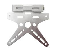 Portatarga Moto Telaio targa moto regolabile in lega di alluminio CNC galvanica universale Portatarga Pieghevole(Silver)