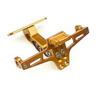 Portatarga Moto Titolare della targa posteriore della coda regolabile universale della motocicletta Portatarga Pieghevole(Gold)