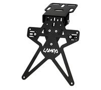 Portatarga Moto Universale Regolabile Alluminio Nero Racing Evo 3 Italia LED