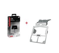 Portatarga Moto Xtreme Alluminio Universale + Luce Targa LED 12V Impermeabile