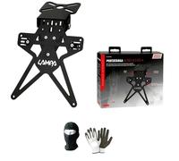 Portatarga per moto Aero-X Evo 4 con altezza ed inclinazione regolabili COMPATIBILE CON TRIUMPH THRUXTON 900 attacco sottocodone In lega di alluminio regolazione frecce e predisposizione luce targa