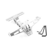 Portatarga per moto Targa Per Motocicletta Staffa Per Con Montaggio Posteriore Regolabile Supporto Per Luce A LED CNC In Lega Di Alluminio(Silver)