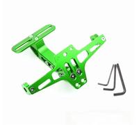 Portatarga per Motocicletta Staffa Per Targa Moto Regolabile Con Kit Di Eliminazione Parafango Per Montaggio Indicatori Di Direzione Posteriori In Alluminio CNC(Green)