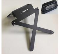 PORTATARGA PORTA TARGA ALLUMINIO NERO + LED LEDS LUCE UNIVERSALE PER Piaggio