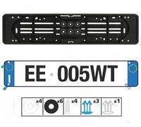 PORTATARGA POSTERIORE PER AUTO UNIVERSALE ANTIURTO + VITI BOTTONI VEICOLI NERO