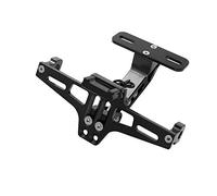 Portatarga posteriore universale per moto Staffa regolabile per l'eliminazione dei parafanghi per Yamaha per Kawasaki per Ducati (Nero)
