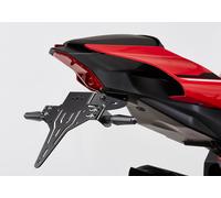 Portatarga PROTECH verniciato a polvere in acciaio inox nero, nero