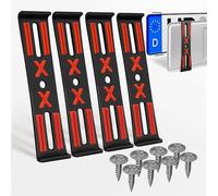 Portatarga senza cornice, universale, nero, quasi invisibile, set per 2 targhe auto, con viti di fissaggio, discretamente sicuro e durevole