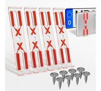 Portatarga senza telaio per auto, universale, trasparente, quasi invisibile, set per 2 targhe auto con viti di fissaggio, discretamente sicuro e durevole