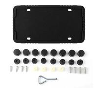 Portatarga Set di 2 viti per supporto targa standard per auto in silicone per targa auto, non danneggia la vernice Porta Targa Auto(2PCS Black)