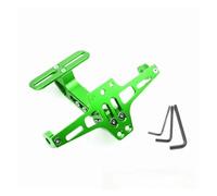 Portatarga Supporto Per Targa Regolabile Per Moto, Supporto Per Lampada Indicatore Di Direzione Posteriore, Kit Di Eliminazione Parafango In Alluminio CNC Portatarga Pieghevole(Green)