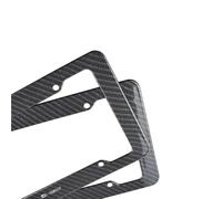 Portatarga Telaio per targa in plastica con trama in fibra di carbonio da 1/2" Supporto per targa in lega di alluminio nero, adatto per AMG Porta Targa Auto(2PCS)