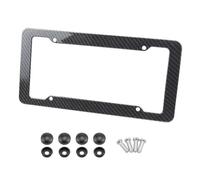Portatarga Telaio per targa in plastica con trama in fibra di carbonio da 1/2" Supporto per targa in lega di alluminio nero adatto per Audi Porta Targa Auto(1PCS)