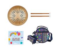 Portatile 12 Zodiac Ethereal Drum Percussione Strumento 8 Toni C Chiave Lingua Acciaio Lingua Musica Eterea Handpan Strumento a Percussione per Principianti Meditazione Guarigione Concerto Yoga