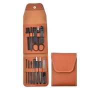 Portatile 12Pcs Chiodi Cura Strumento Manicure Set Clippers Set con PU Caso In Acciaio Inox Uomo Grooming Viaggio Kit di Grooming con Pinzette